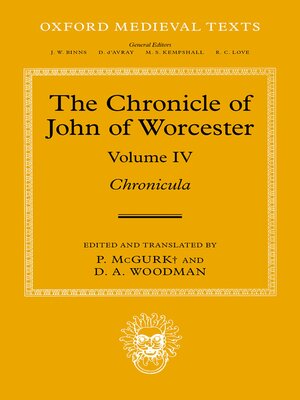 cover image of The Chronicle of John of Worcester